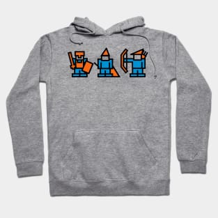 Knight, Wizard, Archer - 8Bit RPG Characters Hoodie